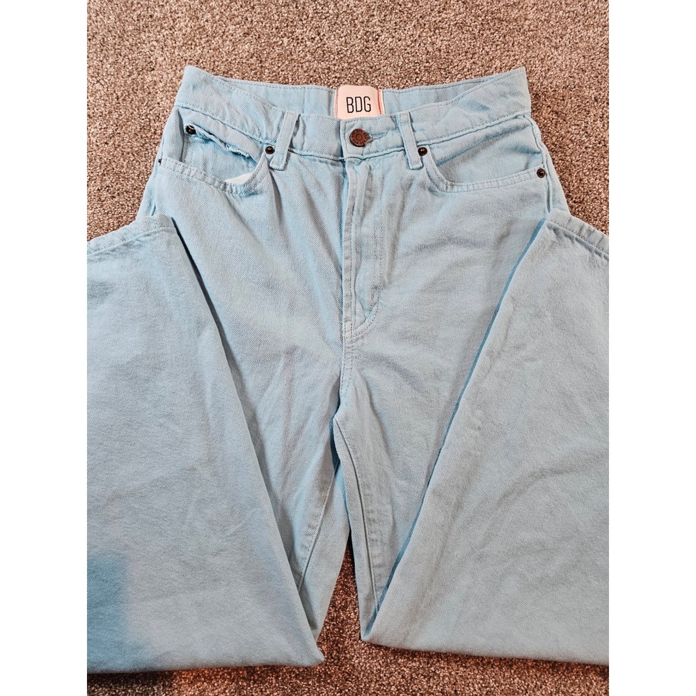 BDG Urban Outfitters High & Wide Leg Jeans Light Blue Wash Denim Size 27 - Picture 12 of 16